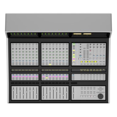 Beyaz arka plan üzerinde izole stüdyo ses karıştırıcı Üstten Görünüm