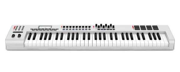 Gray synthesizer isolated on white background — Stock Photo, Image