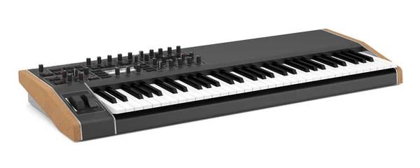 Black synthesizer isolated on white background — Stock Photo, Image