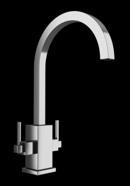 modern musluk siyah arka plan üzerine izole