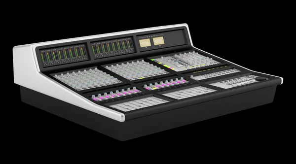 Studio mixer audio isolato su sfondo nero — Foto Stock