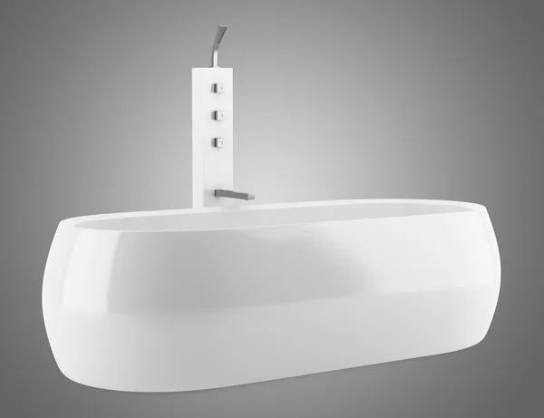 Modern bathtub isolated on gray background — Stock Photo, Image