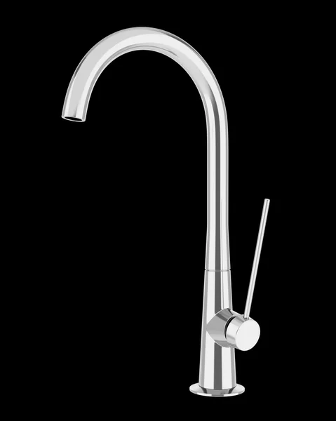 Modern faucet isolated on black background — Stock Photo, Image