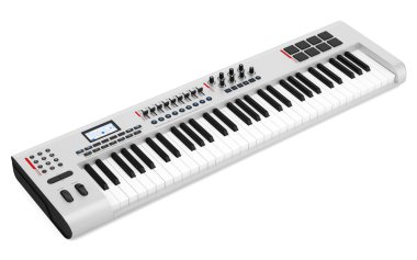 Beyaz arka plan üzerinde izole gri synthesizer