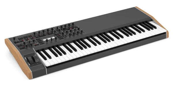 Black synthesizer isolated on white background — Stock Photo, Image