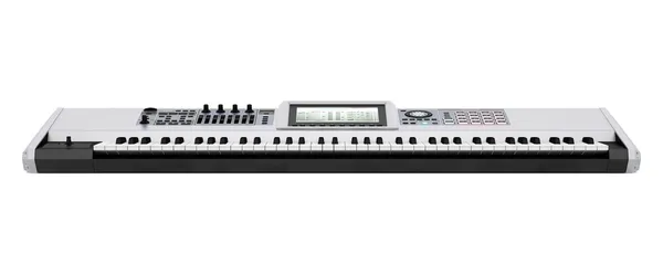 Gray synthesizer isolated on white background — Stock Photo, Image