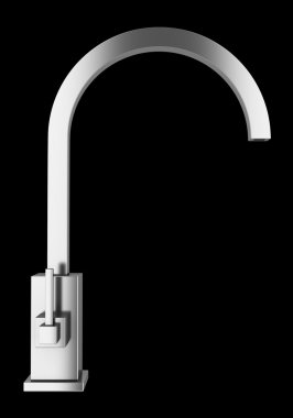 modern musluk siyah arka plan üzerine izole