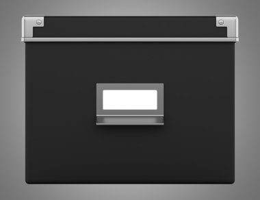 tek siyah office gri arka plan üzerinde izole karton kutu