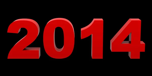 Nieuwe jaar 2014 geïsoleerd op zwarte achtergrond — Stockfoto