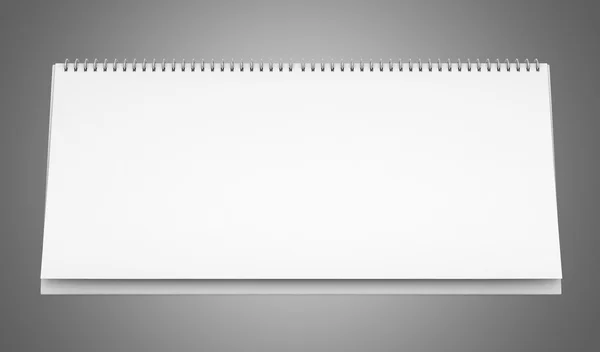 灰色背景上孤立的空白桌面日历 — 图库照片