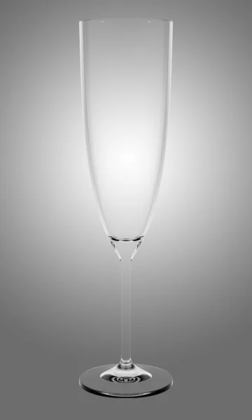 Tom champagne glas isolerade på grå bakgrund — Stockfoto