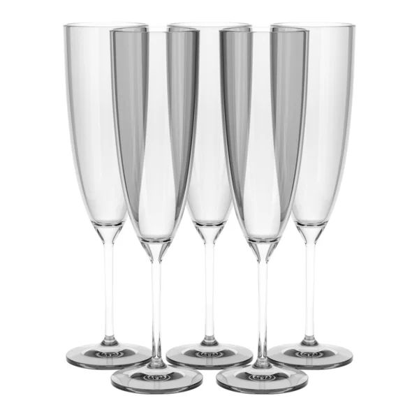Beyaz arka plan üzerinde izole boş şampanya bardağı — Stok fotoğraf