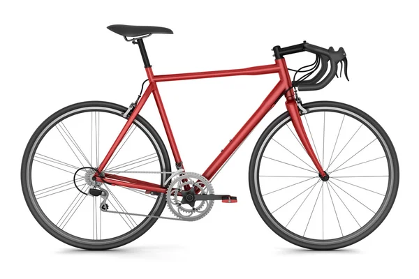 Vélo sport rouge isolé sur fond blanc — Photo