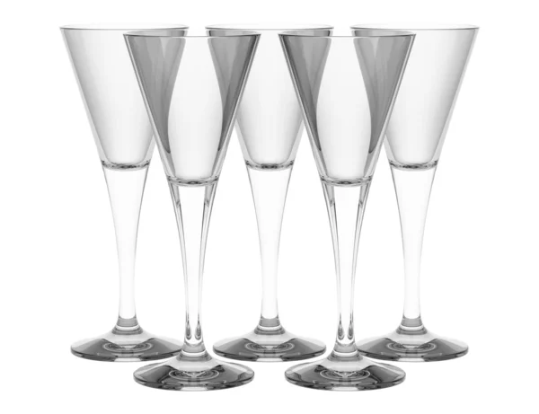 Vuoti bicchieri di champagne isolati su sfondo bianco — Foto Stock