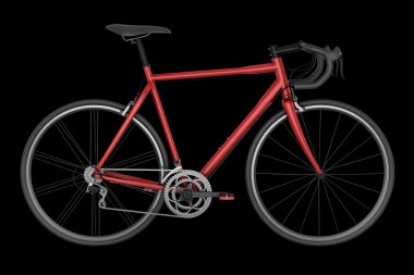 siyah arka plan üzerine izole kırmızı spor Bisiklet