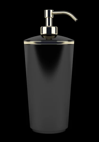 Šampon v láhvi izolovaných na černém pozadí — Stock fotografie