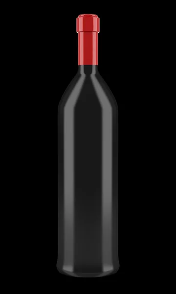 Wine bottle isolated on black background — Stock Photo, Image