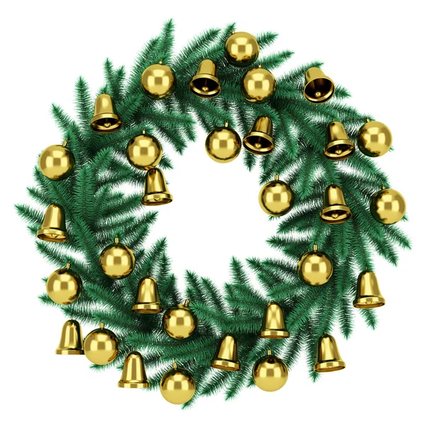 Ornate christmas wreath isolated on white background — Stock Photo, Image