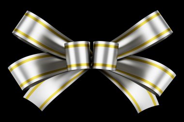 siyah arka plan üzerine izole sarı şeritler ile gümüş yay