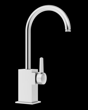 modern musluk siyah arka plan üzerine izole