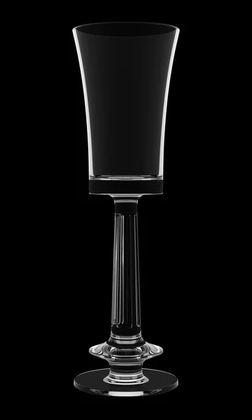 Empty champagne glass isolated on black background — Stock Photo, Image