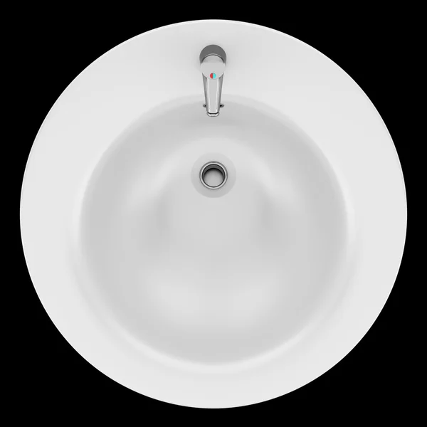 Top view of ceramic bathroom sink isolated on black background — Stock Photo, Image