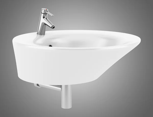 Ceramic bathroom sink isolated on gray background — Stock Photo, Image