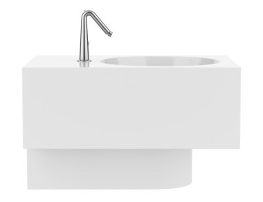 Beyaz arka plan üzerinde izole seramik bide