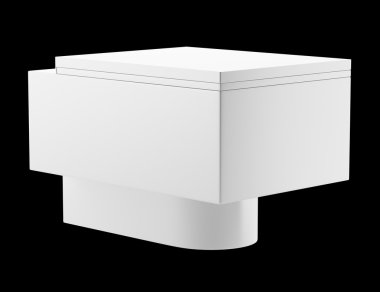 siyah arka plan üzerine izole tek modern tuvalet kase