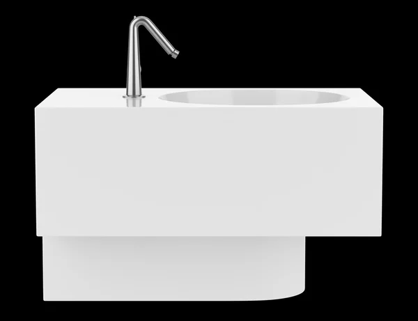 Bidet in ceramica isolato su fondo nero — Foto Stock