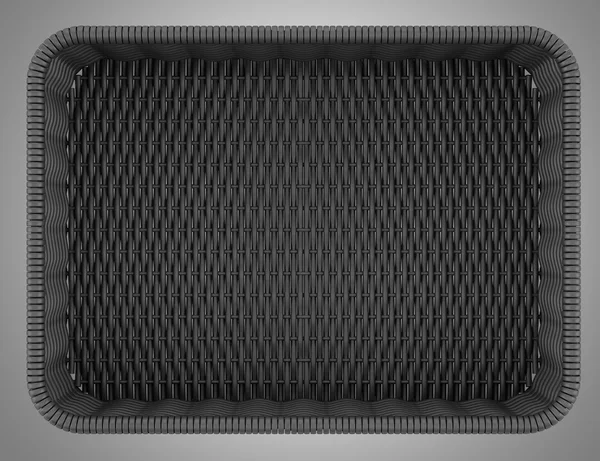 Top view of empty black bread basket isolated on gray background — Stock Photo, Image