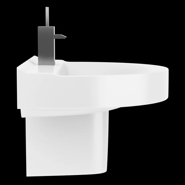 Ceramic bathroom sink isolated on black background — Stock Photo, Image