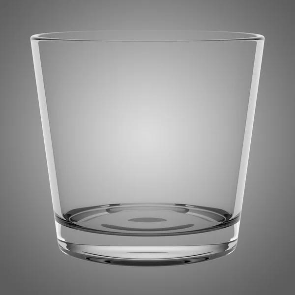 Gri arka plan üzerinde izole boş viski cam — Stok fotoğraf