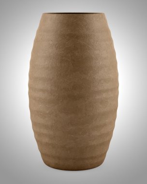 gri arka plan üzerinde izole kahverengi Seramik vazolar