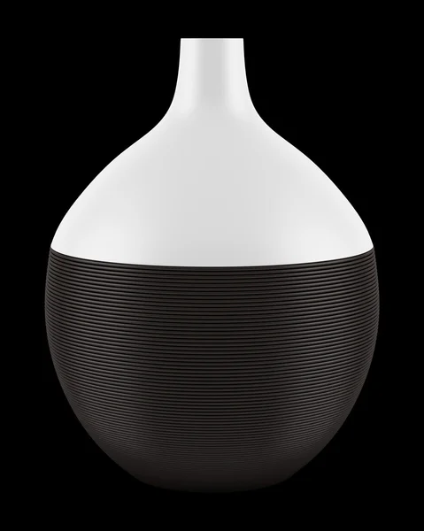Vaso di ceramica isolato su sfondo nero — Foto Stock