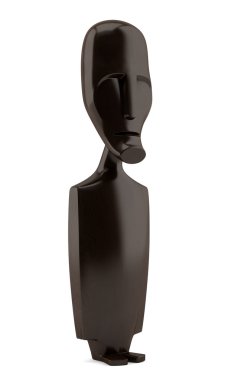 ahşap african heykel izole beyaz zemin üzerine