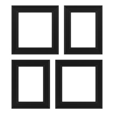 Beyaz arka plan üzerinde izole dört siyah kareler
