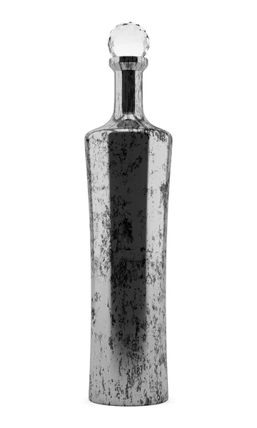 Frasco metálico isolado sobre fundo branco — Fotografia de Stock