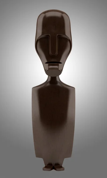 灰色の背景上に分離されてアフリカの木製の彫刻 — ストック写真