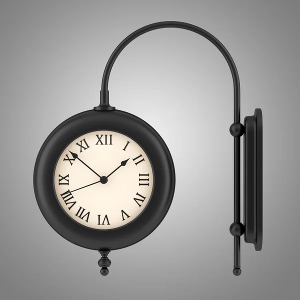 Vintage Wanduhr isoliert auf grauem Hintergrund — Stockfoto