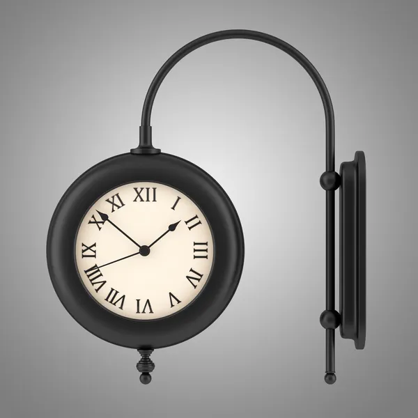 Vintage wall clock isolated on gray background — Stock Photo, Image