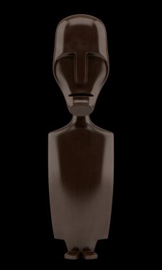 ahşap african heykel izole siyah arka plan üzerine