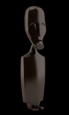 ahşap african heykel izole siyah arka plan üzerine