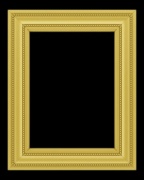 孤立在黑色背景上的金框 — 图库照片