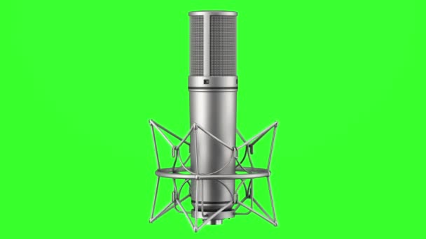 Boucle de microphone Studio tourner sur fond vert chromé 