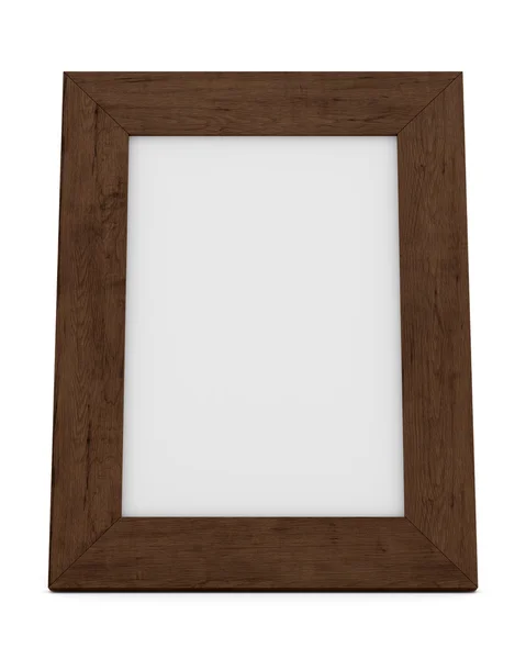 Рамка деревянного стола на белом фоне — стоковое фото