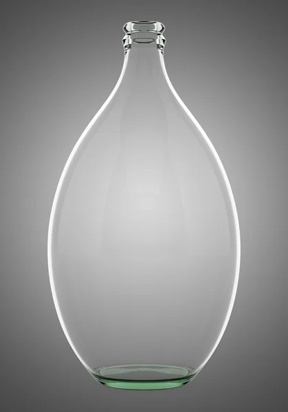 Порожня пляшка ізольована на сірому фоні — стокове фото