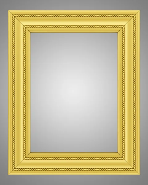 Goldener Rahmen isoliert auf grauem Hintergrund — Stockfoto