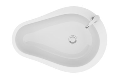 modern ayakta banyo batmak beyaz arkasında izole Üstten Görünüm