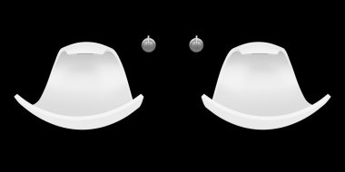 Çift seramik banyo lavabo üzerinde izole siyah arka plan